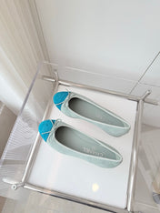 BALLET FLAT IN CERULEAN BLUE MIX PEARL GRAY SUEDE
