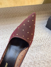 NORMA PUMPS IN CHESTNUT MESH ATTACHED CRYSTALS
