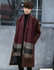 SCARF 180 CM IN CURRANT RED MIX BLACK CASHMERE 394743
