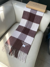 SCARF 180 CM IN CHESTNUT BROWN MIX WHITE CASHMERE 402221