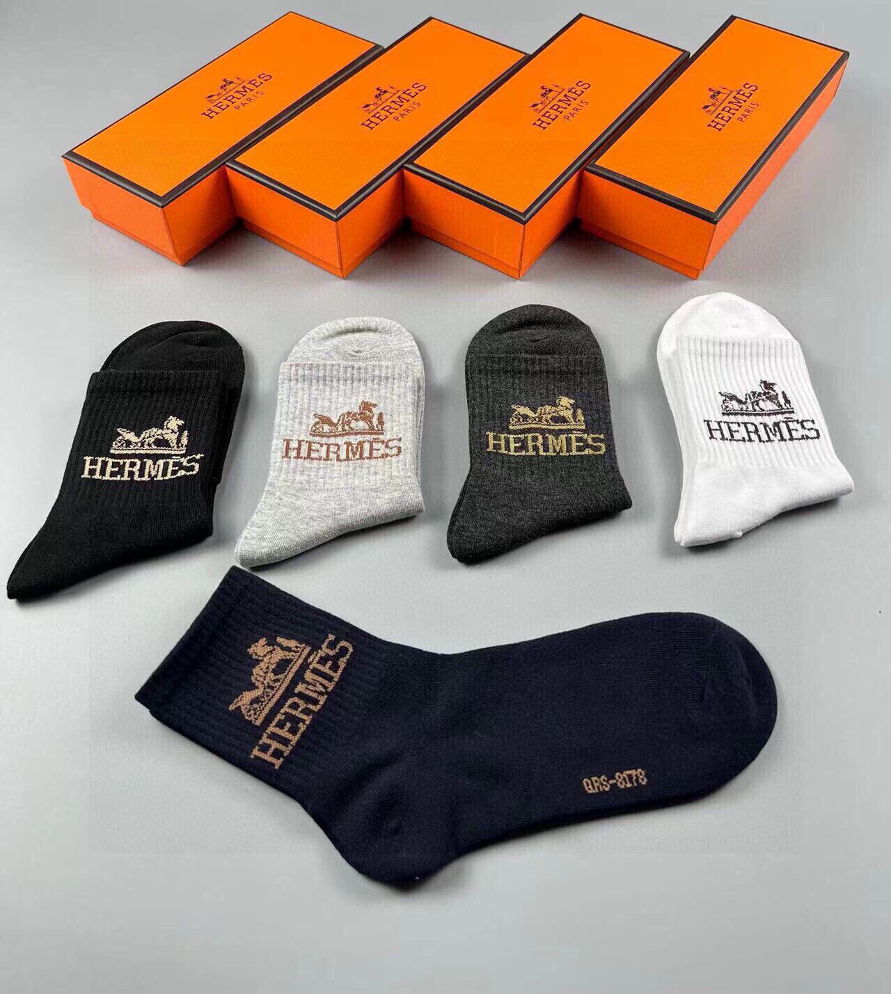 HERMES 26S CREW SOCKS 111942 (1 BOX)