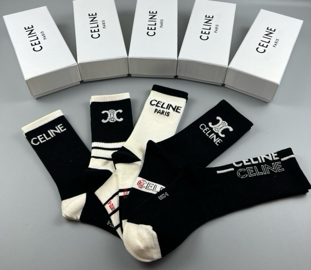 CELINE 26S CREW SOCKS 410333 (1 BOX)