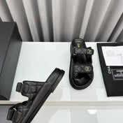 DAD SANDALS BLACK PATENT INTERWOVEN LEATHER CC