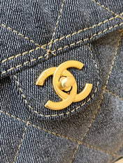 BOWLING BAG 33 IN SANTAS GRAY DENIM GOLD HARDWARE