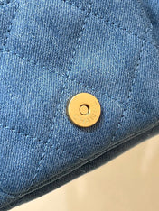 CHANEL 25S MEDIUM HOBO BAG 31 IN LIGHT BLUE DENIM GOLD HARDWARE