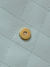 CHANEL 25S HANDBAG IN PALE CYAN 40 GRAINED CALFSKIN GOLD HARDWARE