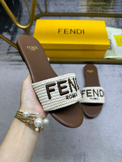 FF Signature 10 White Brown Cotton Fibre Slide