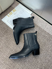 DIOR 25S D-WEST HAUTE COUTURE CHELSEA BOOTS 45MM IN BLACK CALFSKIN