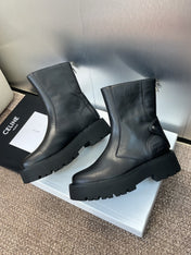 CELINE 26S ANKLE BOOTS 45 MM IN BLACK CALFSKIN