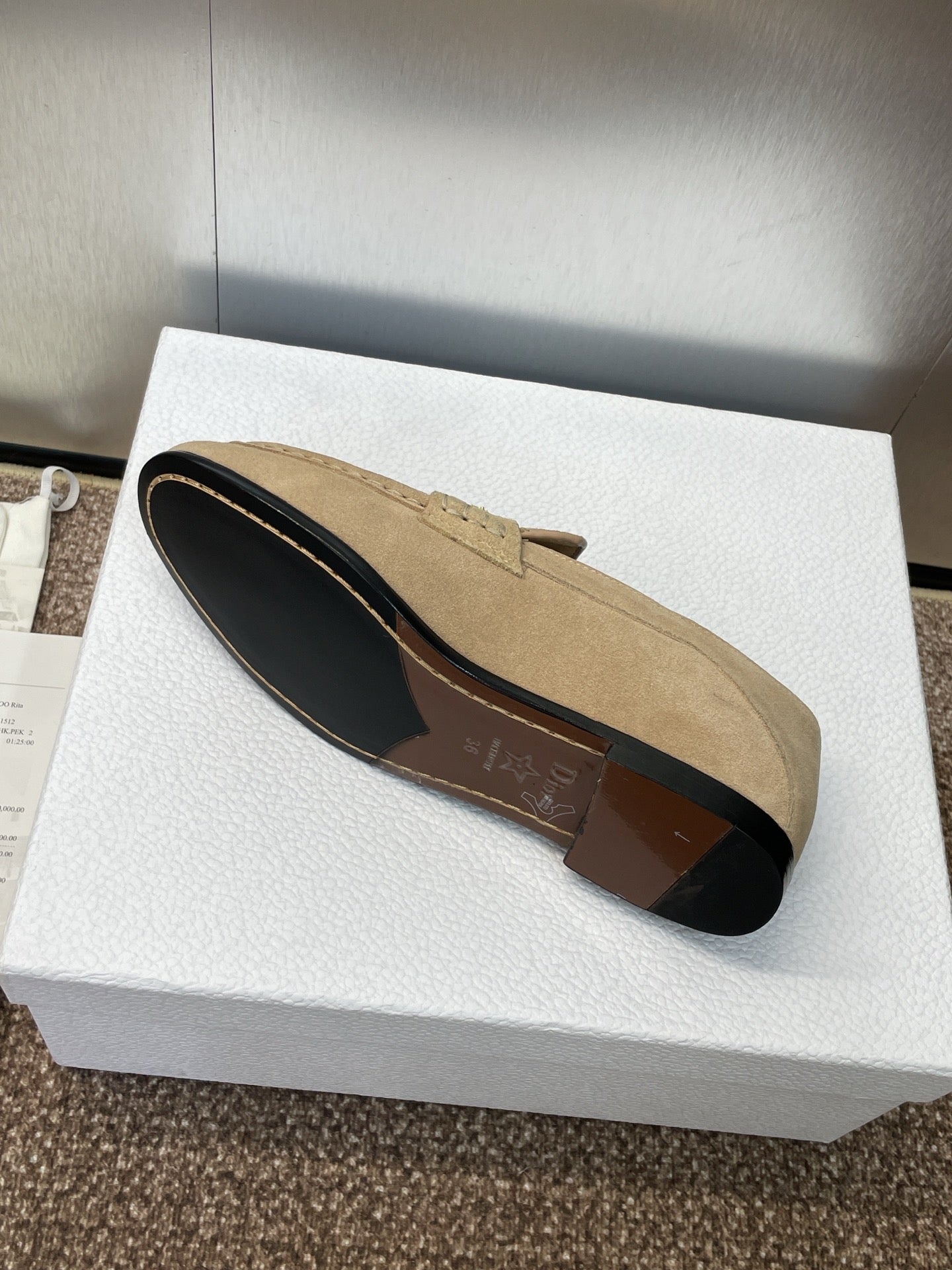 DIOR 25S LOAFER IN LIGHT BROWN SUEDE