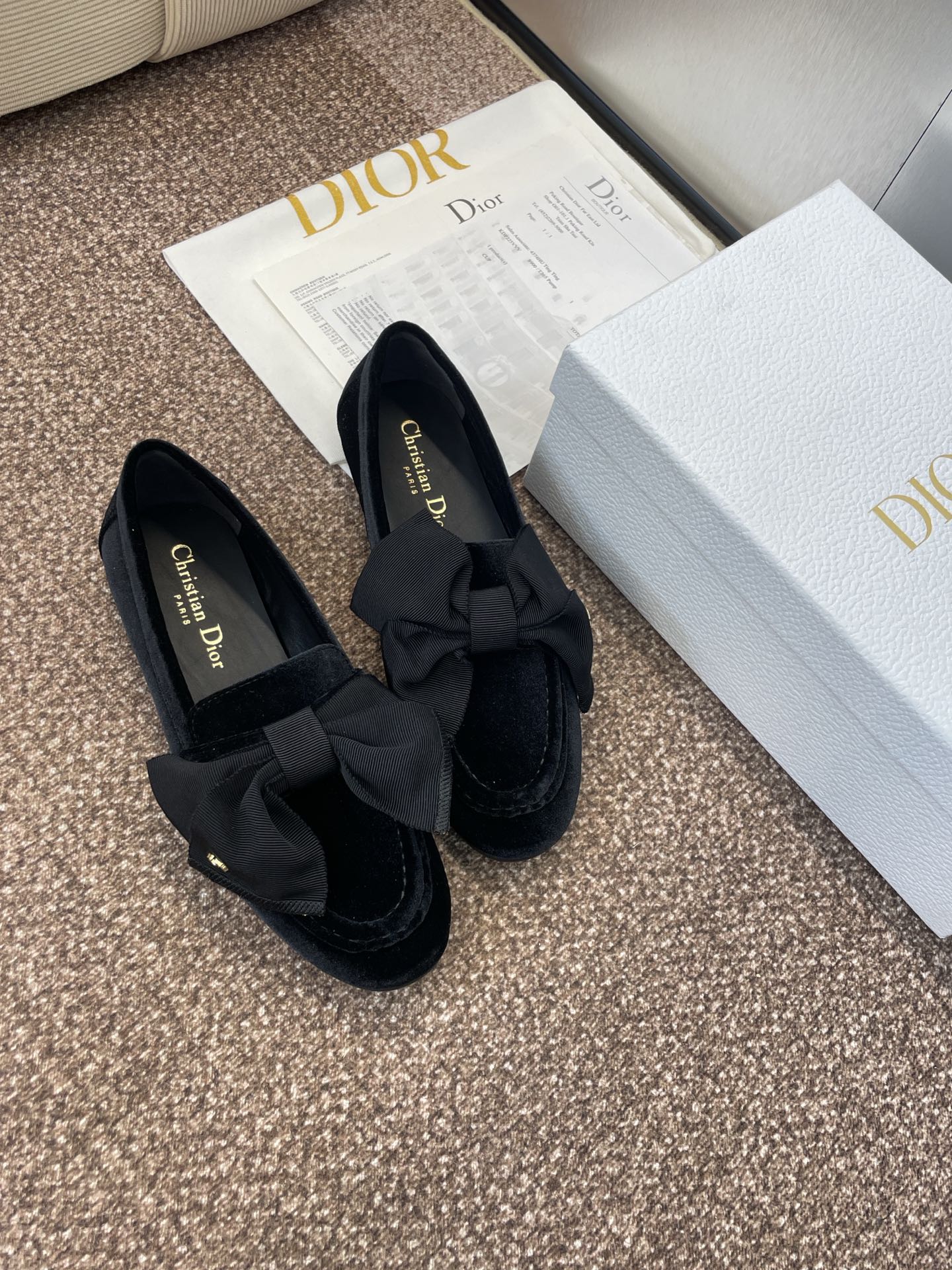 DIOR 25S LOAFER IN BLACK VELVET AND GROSGRAIN