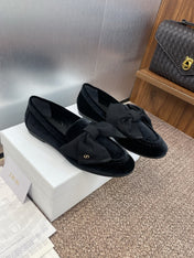DIOR 25S LOAFER IN BLACK VELVET AND GROSGRAIN