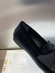 DIOR 25S LOAFER IN BLACK VELVET AND GROSGRAIN