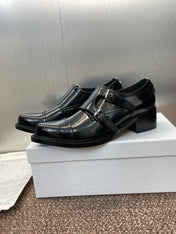 DIOR 25S D-IVIERA SERIES LOW-CUT DEEP VAMP LOAFERS 35MM IN BLACK GLOSSY CALFSKIN