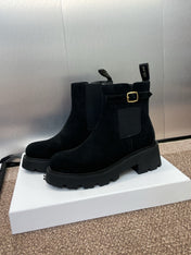 CELINE 26S ANKLE BOOTS 45 MM IN BLACK SUEDE