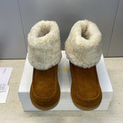 CHLOÉ 26S SHEARLING BOOTS IN BROWN SUEDE
