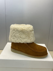 CHLOÉ 26S SHEARLING BOOTS IN BROWN SUEDE