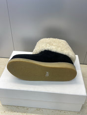 CHLOÉ 26S SHEARLING BOOTS IN BLACK SUEDE