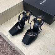 YSL 26S HEELED SANDALS 95 MM IN BLACK CALFSKIN STYLE 1