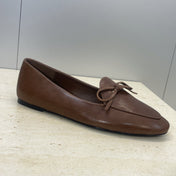 CELINE 26S BALLET FLATS IN DARK BROWN LAMBSKIN WITH BOW