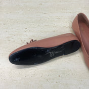 CELINE 26S BALLET FLATS IN DUSTY PINK LAMBSKIN WITH BOW