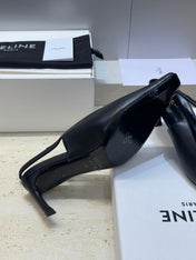 CELINE 26S SLINGBACK HEELS 65 MM IN BLACK CALFSKIN