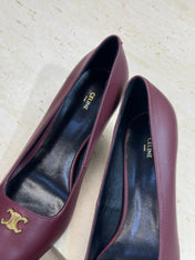 CELINE 26S HIGH HEELS 65 MM IN DARK RED CALFSKIN