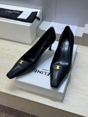CELINE 26S HIGH HEELS 65 MM IN BLACK CALFSKIN