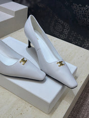CELINE 26S HIGH HEELS 65 MM IN WHITE CALFSKIN