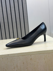 CELINE 26S HIGH HEELS 65 MM IN BLACK CALFSKIN