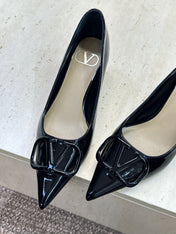 VALENTINO 26S HIGH HEELS 40 MM IN BLACK PATENT CALFSKIN