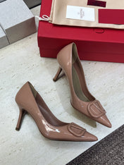 VALENTINO 26S HIGH HEELS 80 MM IN NUDE PATENT CALFSKIN