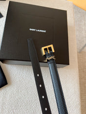YSL 25S BELT 20 MM IN BLACK CALFSKIN 571013