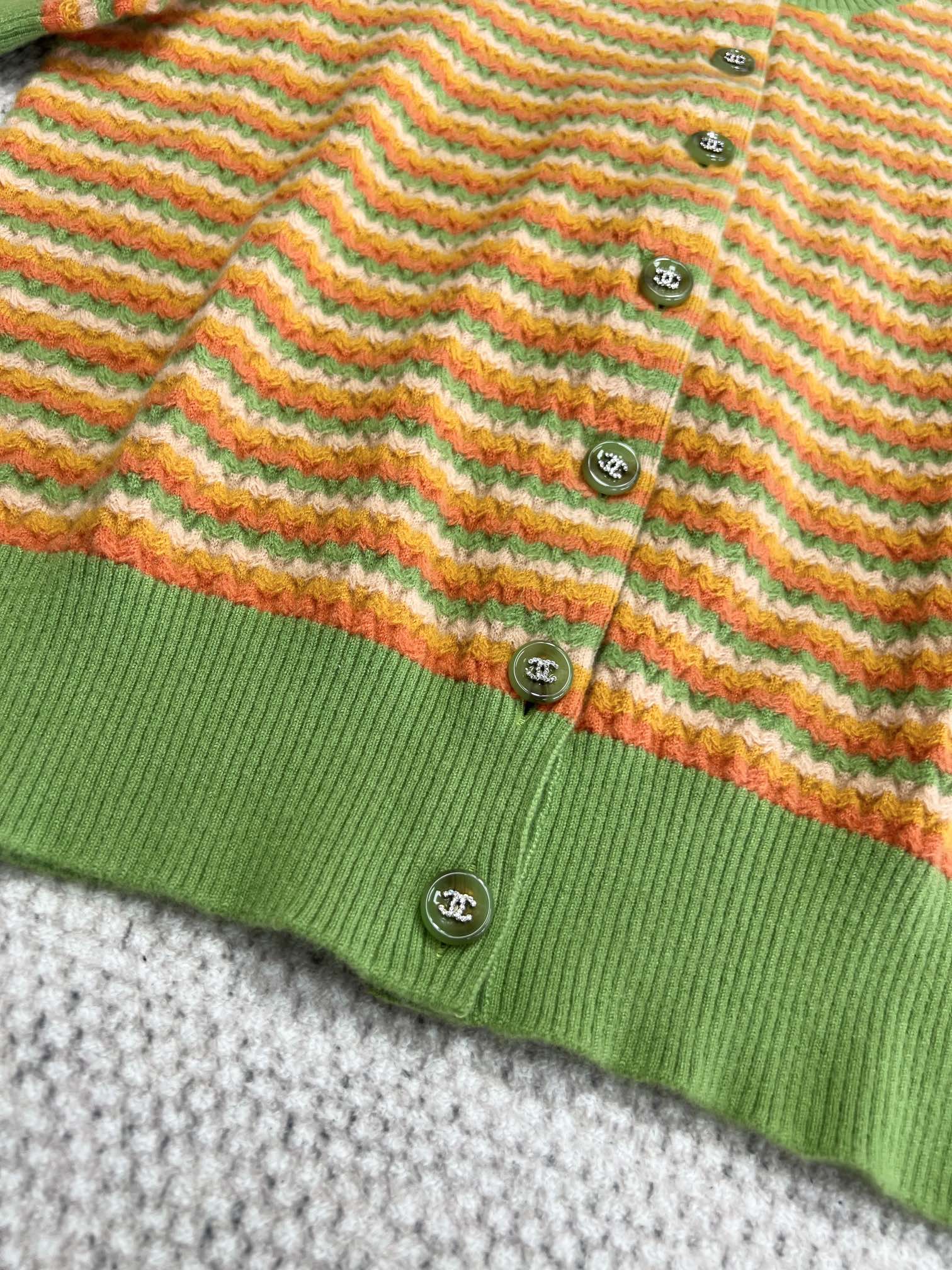 CC Short Cardigan Multicolor Wool Cashmere