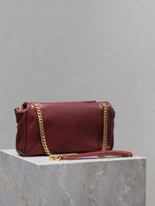 YSL 25S CALYPSO HANDBAG 26 IN BURGUNDY LAMBSKIN GOLD HARDWRE