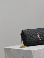 YSL 25S SAINT LAURENT GABY 19 IN BLACK QUILTED CALFSKIN GOLD HARDWRE