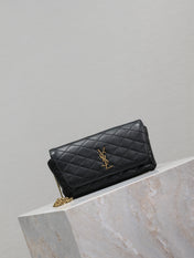 YSL 25S SAINT LAURENT GABY 19 IN BLACK QUILTED CALFSKIN GOLD HARDWARE