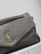 YSL 25S CALYPSO BAG 38 IN ARMY GREEN GRAINED LAMBSKIN GOLD HARDWRE
