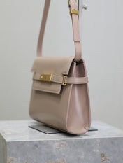 MANHATTAN SMALL 24 IN DARK BEIGE SMOOTH LAMBSKIN GOLD HARDWARE