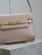 MANHATTAN SMALL 24 IN DARK BEIGE SMOOTH LAMBSKIN GOLD HARDWARE
