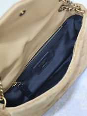 CALYPSO BAG 26 IN CIDER BROWN SUEDE GOLD HARDWARE