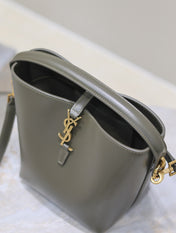 YSL 25S LE 37 MINI 20 IN DARK OLIVE CALFSKIN GOLD HARDWARE