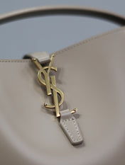 YSL 25S LE 37 BUCKET 20 IN BEIGE CALFSKIN GOLD HARDWRE