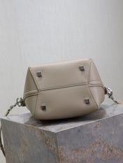 YSL 25S LE 37 BAG 20 IN DUSTY GRAY CALFSKIN SILVER HARDWRE