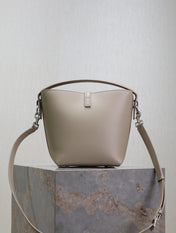 YSL 25S LE 37 BAG 20 IN DUSTY GRAY CALFSKIN SILVER HARDWARE
