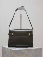 MANHATTAN IN BOX SMALL 24 IN KOMBU GREEN CALFSKIN GOLD HARDWARE