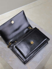 SUNSET SMALL BAG 19 IN BLACK CALFSKIN COPPER HARDWARE
