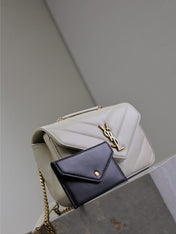 LOULOU SMALL 24 IN WHITE SHEEPSKIN GOLD HARDWARE