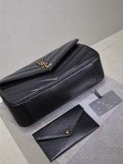 LOULOU MEDIUM 29 IN BLACK SHEEPSKIN GOLD HARDWARE