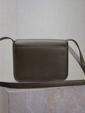 YSL 25S NIKI BABY 22 IN DARK OLIVE BROWN CALFSKIN GOLD HARDWARE